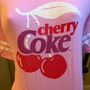 Coca Cola Cherry Coke Pink Graphic Short Sleeve Tee